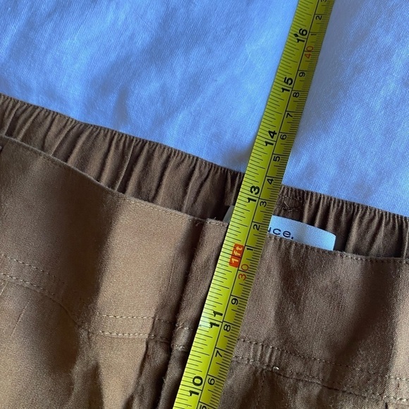 Vince Women’s Belted Linen Pants in Pecan Size L Relaxed Fit Casual Lightweight - Picture 9 of 10